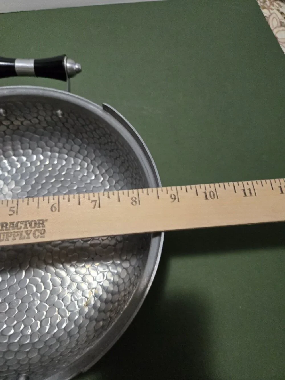 Vintage Aluminum Hammered Finish Pot w/Lid